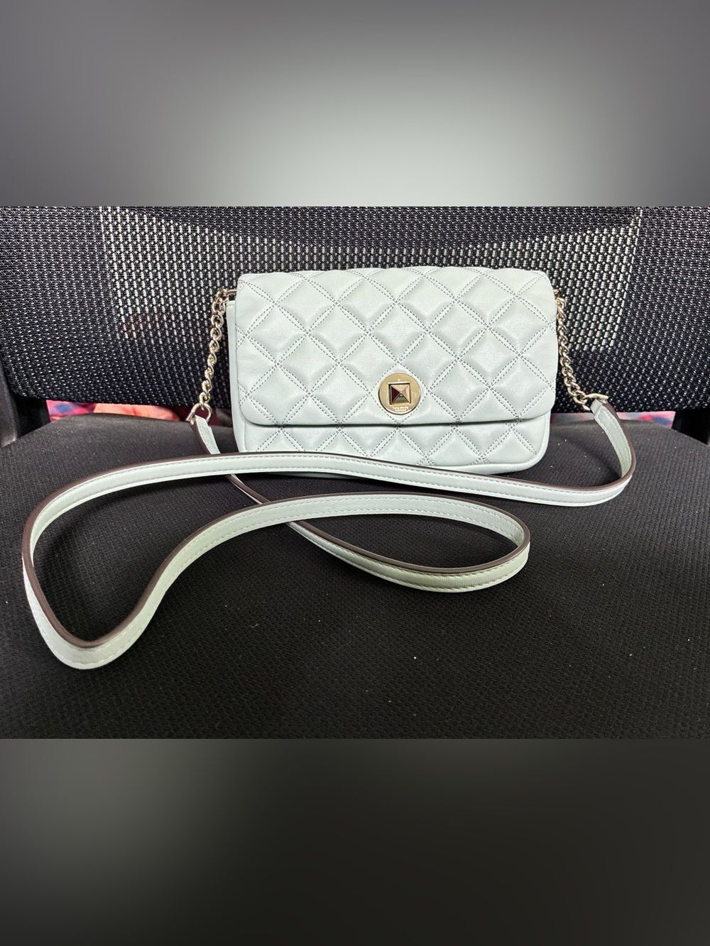 Kate Spade New York Natalia Smooth Quilted Crossbody Bag Crystal Blue